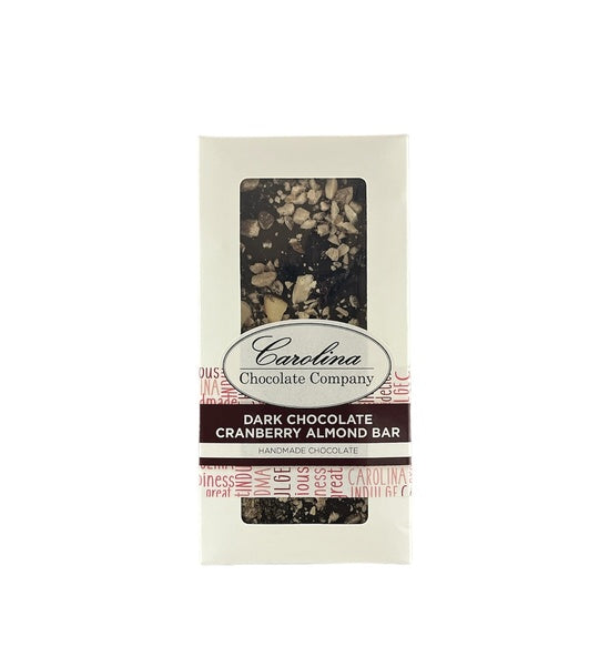 20-PACK OF Chocolate Dark Cranberry Almond Bar, Carolina Chocolate Company