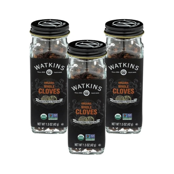 3-PACK OF Spice Clove Whole Organic Watkins & Co Dispble Bags 1.5 oz