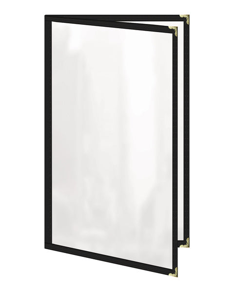 8.5X14-PACK OF COVER MENU DBL PKT LTHRT BLK