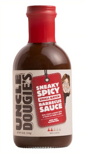 6-PACK OF Sauce Barbecue, Sneaky Spicy Small Batch, Uncle Dougie's