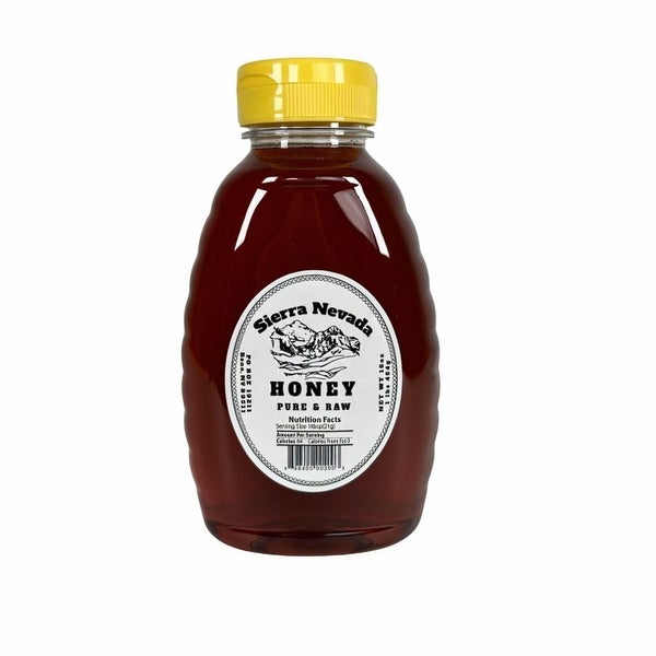 12-PACK OF Honey Raw. 1lb. Plastic Bottle, Al Bees Sierra Nevada Honey