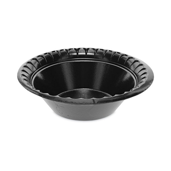1000-PACK OF Pactiv Corp. Placesetter Deluxe 12 oz Laminated Foam Dinnerware Bowls - Black, 6-inch Diameter, 1000 Count