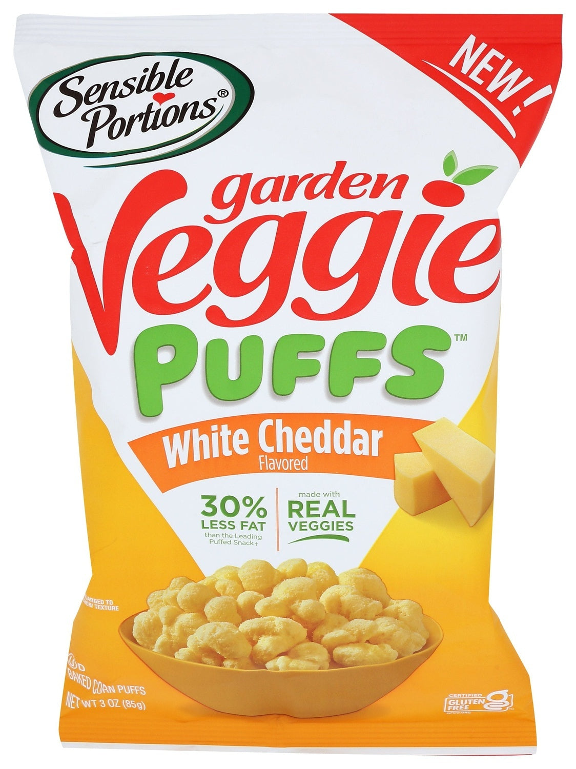 6-PACK OF SNACK VEGETABLE PUFFS, WHITE CHEDDAR
