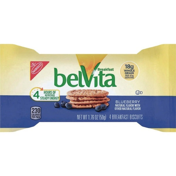 64-PACK OF Biscuit Cranberry Nabisco belVita Blueberry Breakfast Biscuits - 1.76 oz Individual Packs (64 Count Carton) for Energizing Mornings