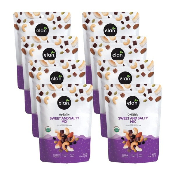 8-PACK OF Snack Mix Sweet And Salty Organic Elan 5.3 oz