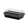 200-PACK OF Container Food SOLO 846612-PS94 Premium Hinged Plastic Hot Deli Boxes - 24 oz. Clear Top & Black Bottom Containers for Food Delivery (200/Carton)