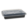 150-PACK OF Container Food Pactiv Corp. NC989B Newspring VERSAtainer 58 oz Rectangular Microwavable Containers - Black/Clear, 8.5 x 11.5 x 2.5 inches
