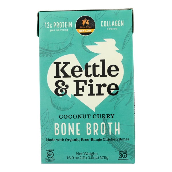 6-PACK OF Broth Chicken Coconut Curry Lime Kettle And Fire 16.9 oz