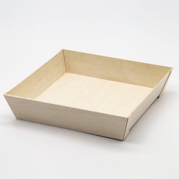 12-PACK OF Container Disp Wooden Rectangular Base 8.42x8.42x1.57 in