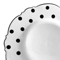12-PACK OF Plate Dinner 10.25" White Black Dots