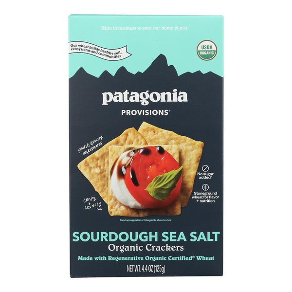 6-PACK OF Cracker Wheat Organic Sourdough Sea Salt Patagonia 4.4 oz