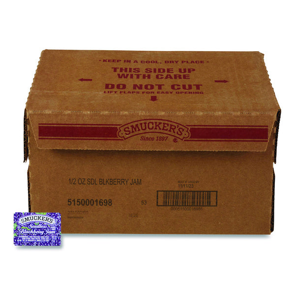 200-PACK OF Smucker's 5150001698 0.5 oz. Jelly/Jam Plastic Portion Control Cups - Blackberry (200/Carton)