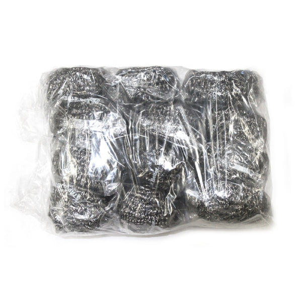 12 CT-PACK OF SCRUBBER POT STNLS STEEL 45G