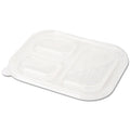 400-PACK OF CONTAINER TAKEOUT World Centric Compostable PLA Lids for 3-Compt 10 x 7.5" Fiber Trays | 400 count