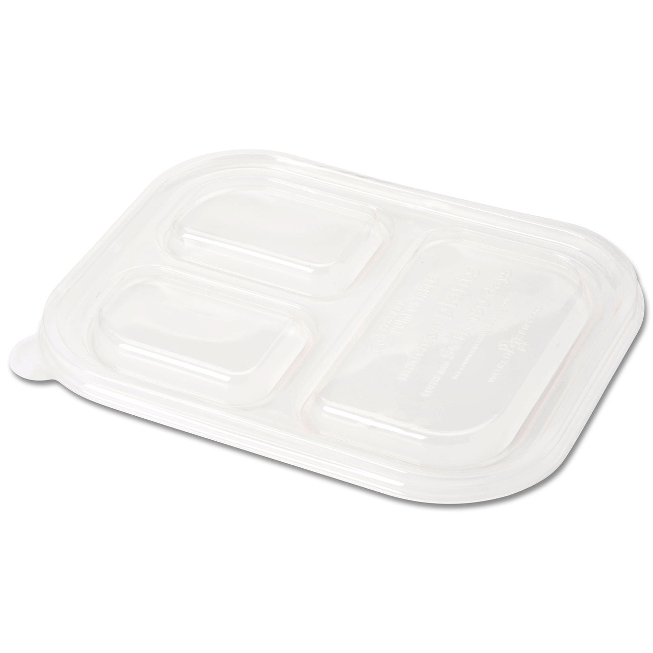400-PACK OF CONTAINER TAKEOUT World Centric Compostable PLA Lids for 3-Compt 10 x 7.5" Fiber Trays | 400 count