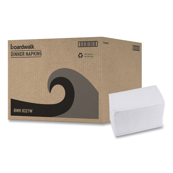 3000-PACK OF Boardwalk BWK8321 15 x 17 Inch Disposable Dinner Napkins - 2-Ply White Napkins (300 Count, 10 Packs per Carton) for All Occasions