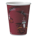 1000-PACK OF Cup Paper SOLO 412SIN-0041 Maroon 12 oz. Paper Bistro Hot Drink Cups - 1000 Count for Coffee, Tea, and Hot Beverages