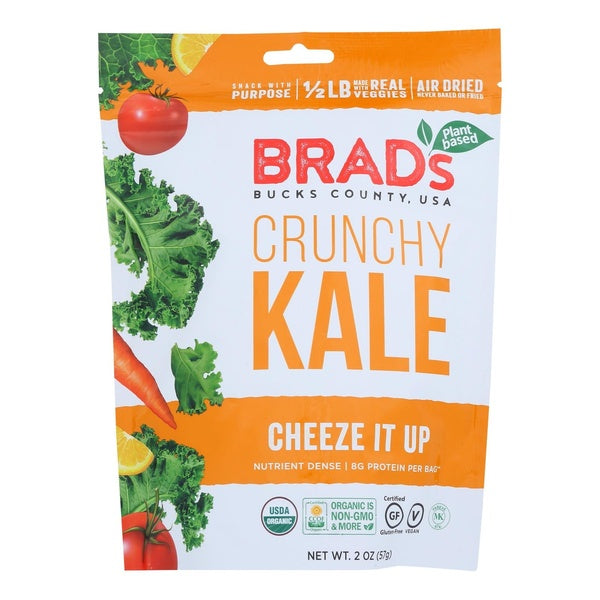 12-PACK OF Snack Crunch Kale Cheeze It Up Organic Brad's Plant Based 2 oz