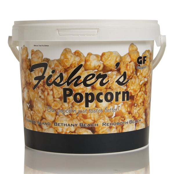 6-PACK OF Popcorn Caramel XL Tub, Fisher’s Popcorn
