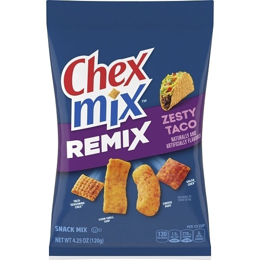 8-PACK OF Remix Zesty Taco Snack Mix Chex Mix Dry, 8 - 4.25 Oz