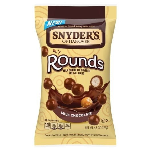 8-PACK OF Pretzel Milk Chocolate Round Snyders, 8 - 4.5 Oz