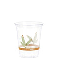 50-PACK OF Cup Cold Dart RTP12BARE Eco-Friendly 12 oz. to 14 oz. Clear RPET Squat Cold Cups with Leaf Design - 50 Pack