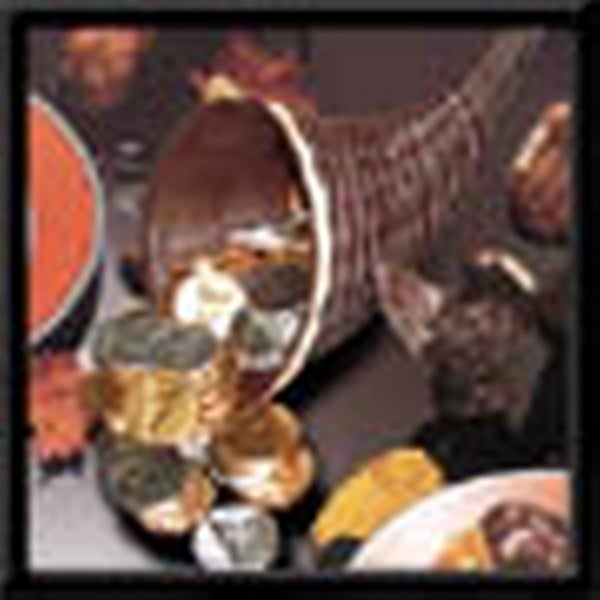 2-PACK OF Chcolate Dark Centerpiece, Lg. Cornucopia , H:8" X W: 12", 2 Pcs (K)