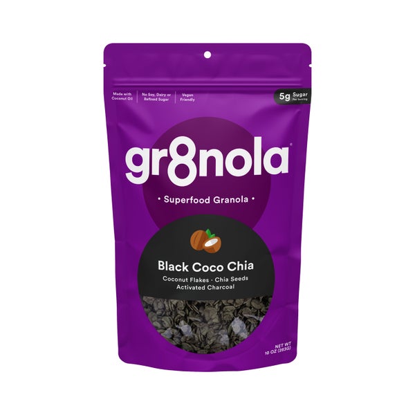 6-PACK OF Cereal Granola Black Coco, Chia, Retail, Vegan Friendly, 6 x 10 oz Pouch