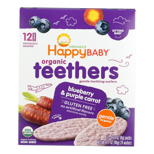 6-PACK OF FOOD BABY BLUEBERRY AND PURPLE CARROT TEETHER