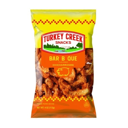 12-PACK OF Box Of Bbq Pork Skins Turkey Creek, 12 - 4 Oz