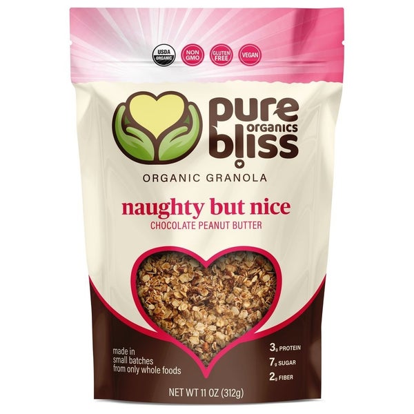 6-PACK OF Organic Granola Naughty but Nice, Pure Bliss Organics