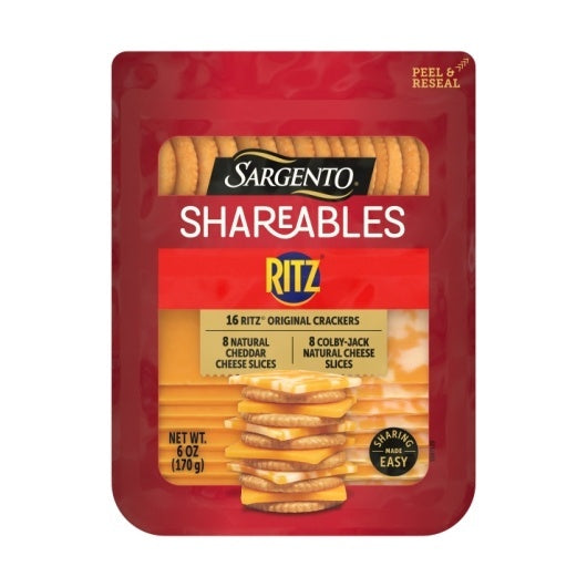 5-PACK OF Shareables Ritz Cracker With Cheddar And Colby Jack Cheese Sargento, 5 - 6 Oz