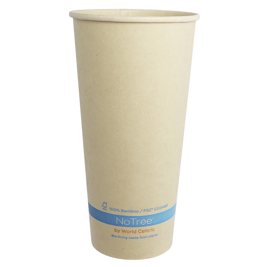1000-PACK OF Cup Cold 22 oz Squat World Centric Compostable NoTree Paper Cold Cups | 1000 count