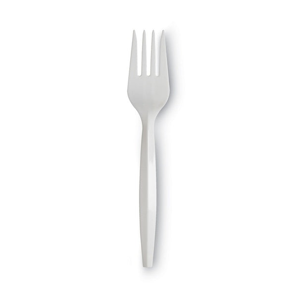 1000-PACK OF Cutlery Plastic Dixie PFM21 Mediumweight Plastic Forks - 1000 Count - Durable White Cutlery for Catering and Events