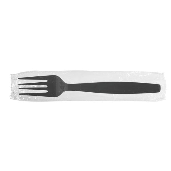 1000-PACK OF Fork Plastic Karat 1,000 ct PS Plastic Heavy Weight Forks Wrapped, Black