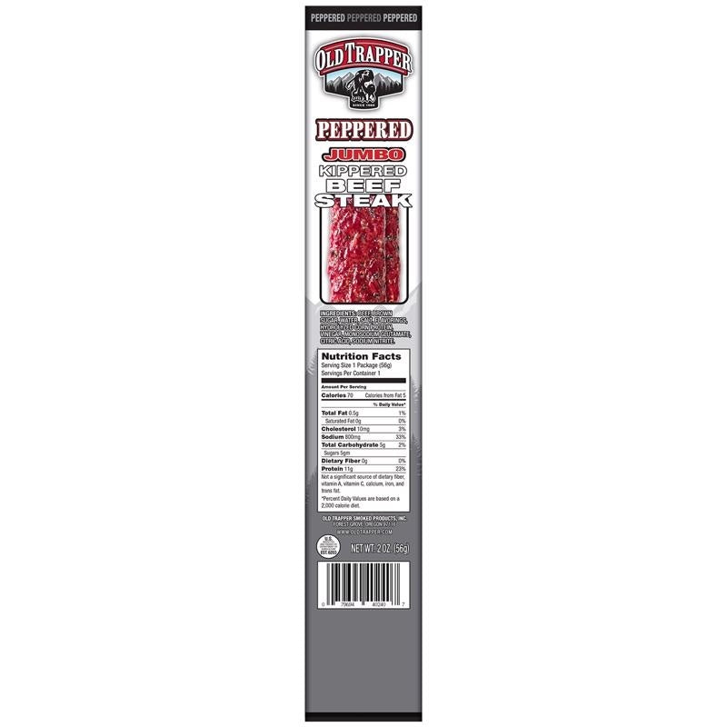 12-PACK OF BEEF JERKY KIPPERED PEPPERED BEEF STEAK