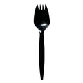 1000-PACK OF Cutlery Plastic Premium Mediumweight Wrapped Polypropylene Plastic Spork Cutlery - Black - 1000 Count for Events and Takeout