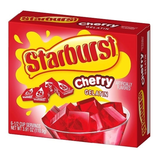 12-PACK OF Cherry Flavored Gelatin Mix Starburst, 12 - 3.91 Oz