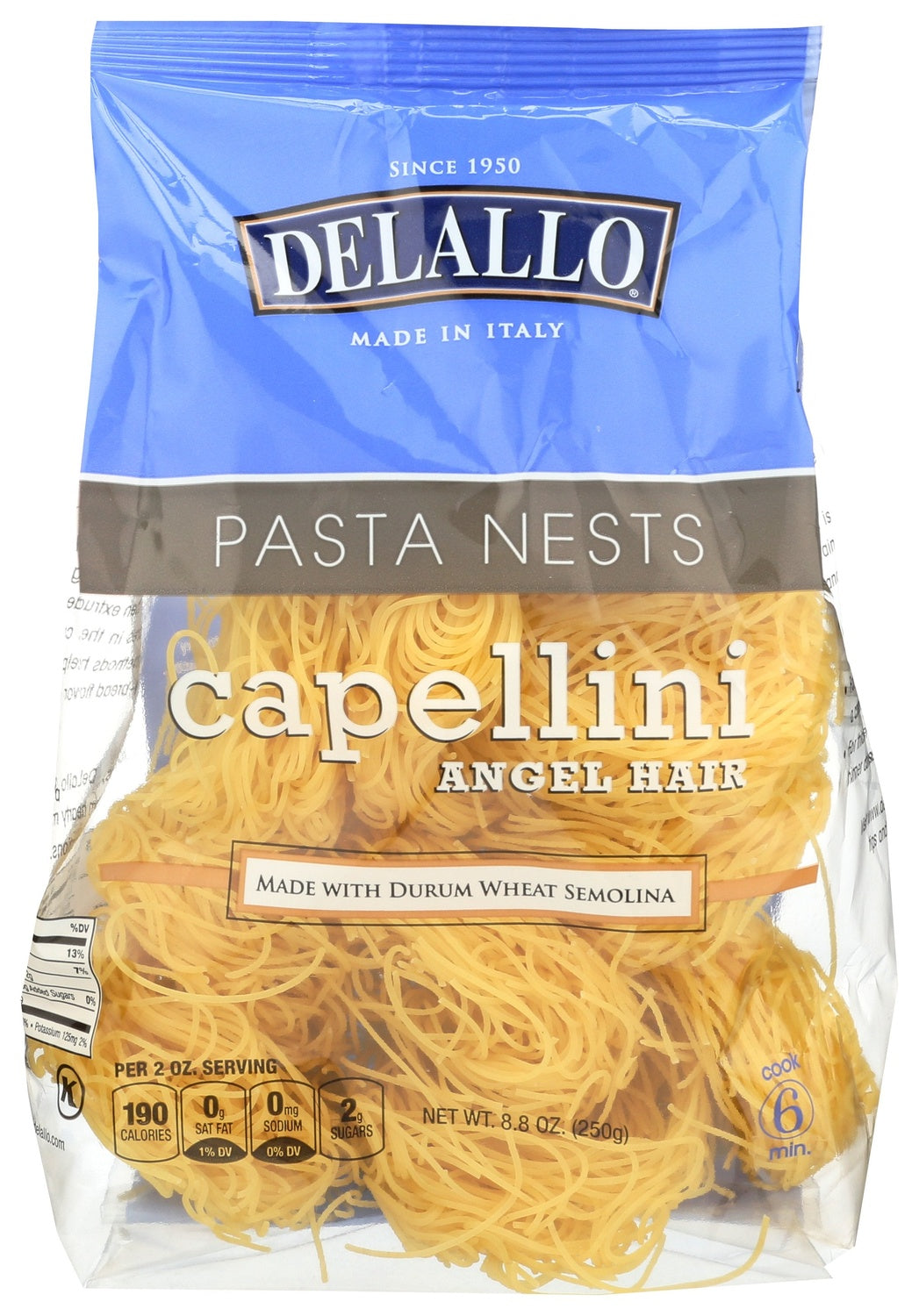 12-PACK OF PASTA CAPELLINI ANGEL HAIR, DURUM WHEAT SEMOLINA