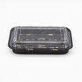 6-PACK OF Container Disp 9.2"x6.5" Black Bento Sushi Rectangular Container w/ Lid 300 Sets