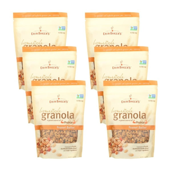 6-PACK OF Cereal Granola Peanut Butter Erin Bakers 12 oz