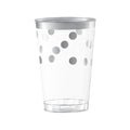 12-PACK OF Tumbler Plastic 12 oz Silver Dots