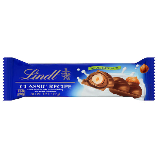 18-PACK OF Classic Recipe Whole Hazelnut Bar Lindor, 18 - 1.2 Oz