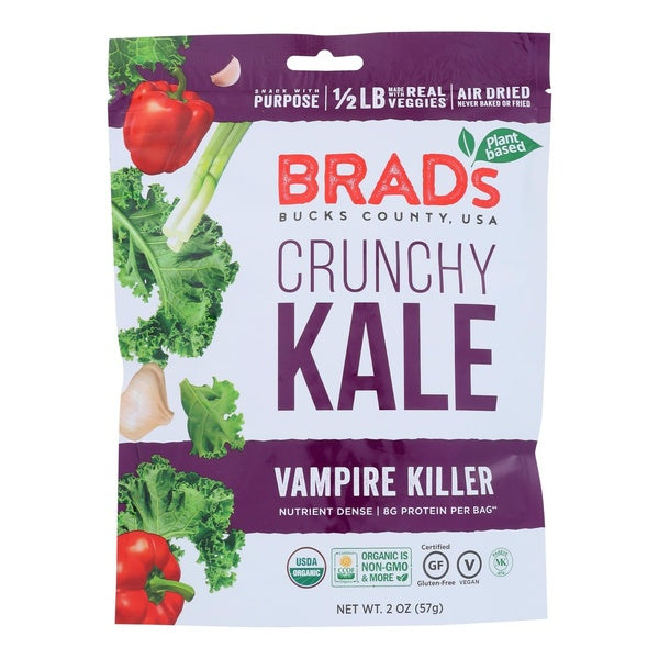 12-PACK OF Snack Crunch Raw Kale Vampire Killer Organic Brad's Plant Based 2 oz