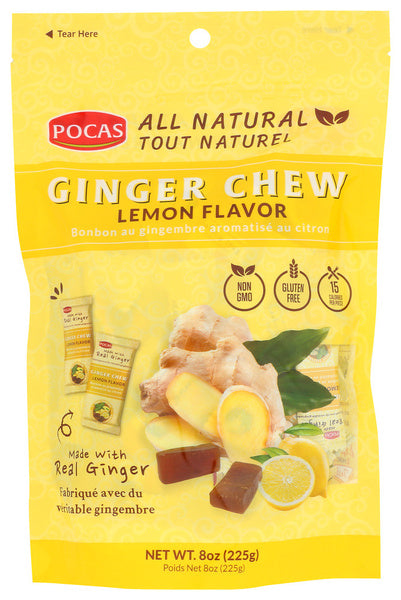 12-PACK OF CANDY GINGER LEMON FLAVOR 8 OUNCE - CASE OF 12