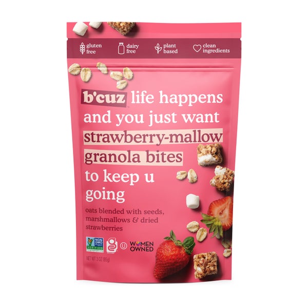 12-PACK OF Granola Bites Strawberry Mallow, B'cuz Snacks