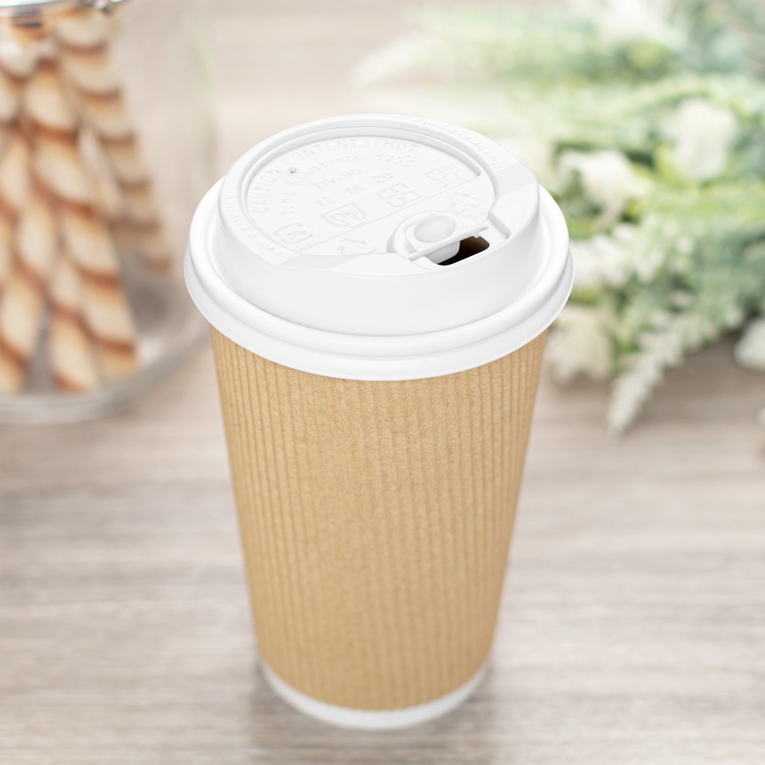 1000-PACK OF Lid Togo Karat 1,000 ct 10-24 oz Paper Coffee Cup Lids | 90 mm | White | Flip-Top