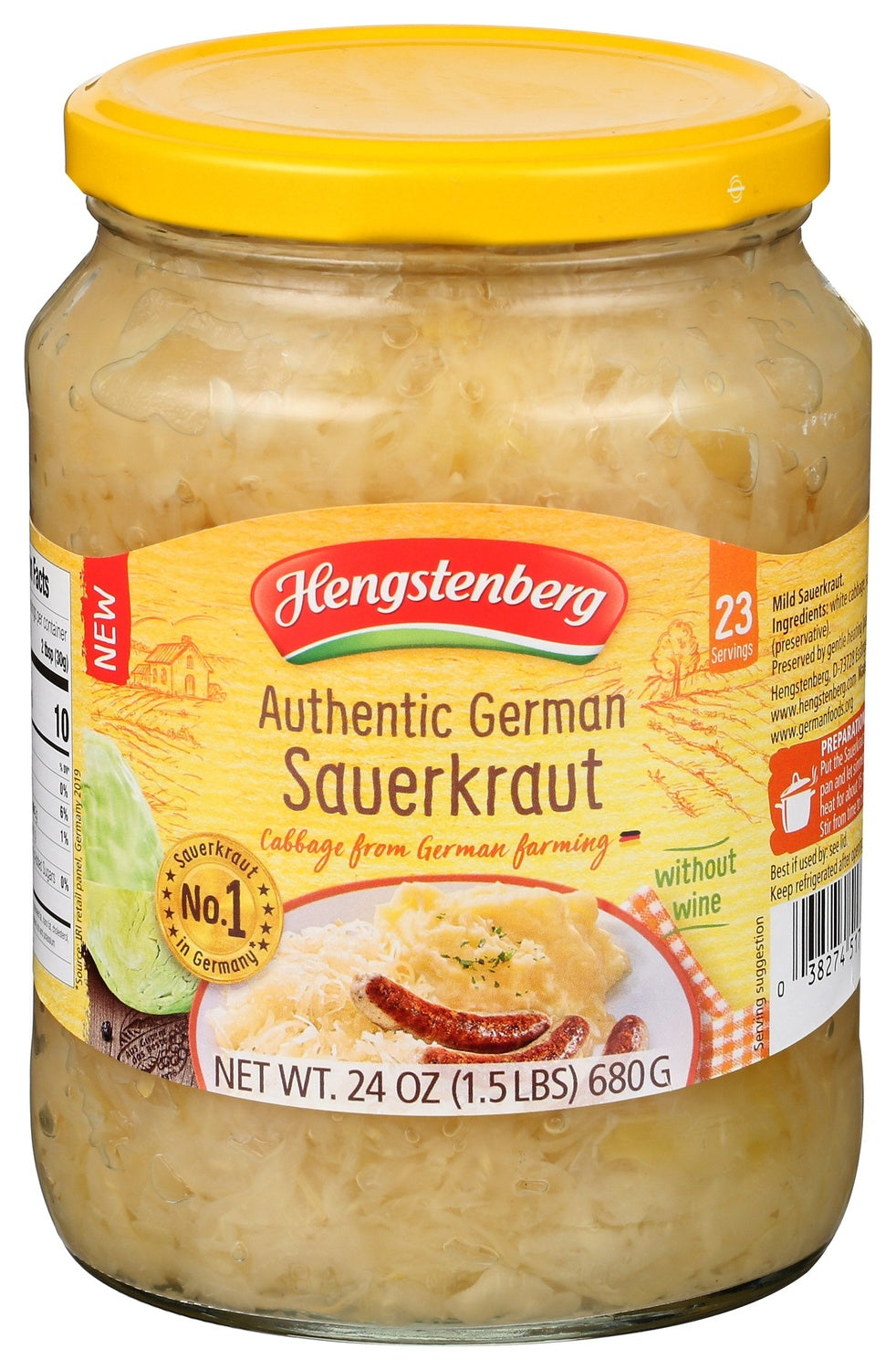 6-PACK OF SAUERKRAUT JAR AUTHENTIC GERMAN