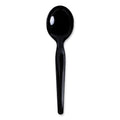 1000-PACK OF Cutlery Plastic Boardwalk Heavyweight Black Polystyrene Soup Spoons - 1000 Count for Catering and Events