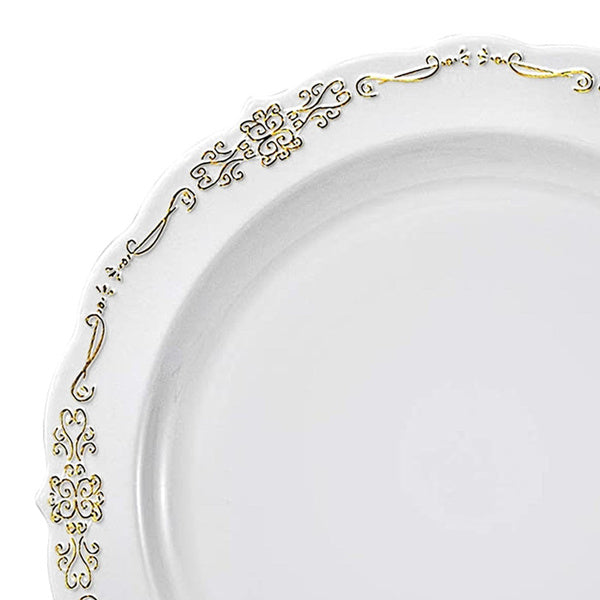 12-PACK OF Plate Salad 7.5" White Gold Rim
